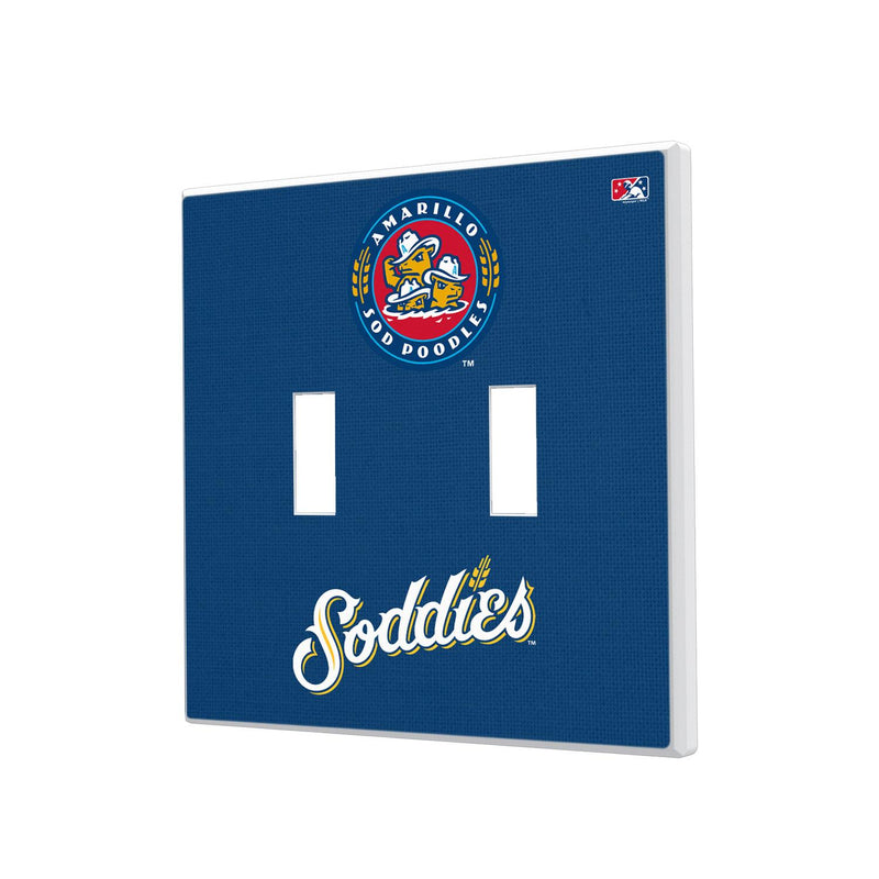 Amarillo Sod Poodles Solid Hidden-Screw Light Switch Plate - Double Toggle
