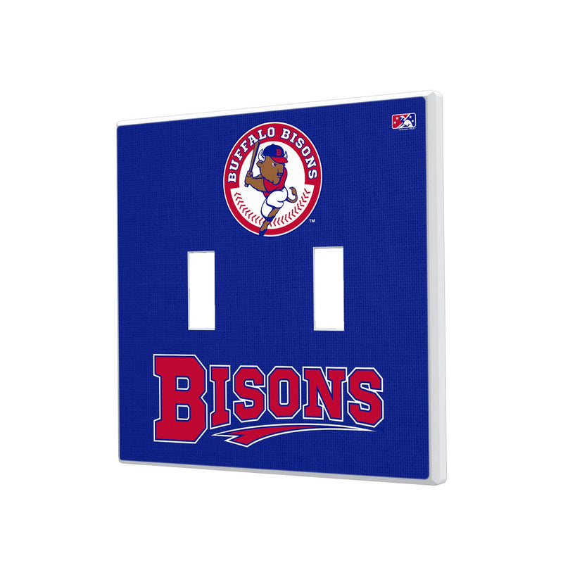 Buffalo Bisons Solid Hidden-Screw Light Switch Plate - Double Toggle
