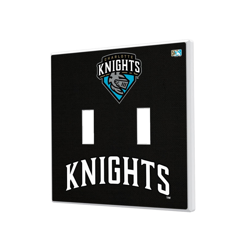 Charlotte Knights Solid Hidden-Screw Light Switch Plate - Double Toggle