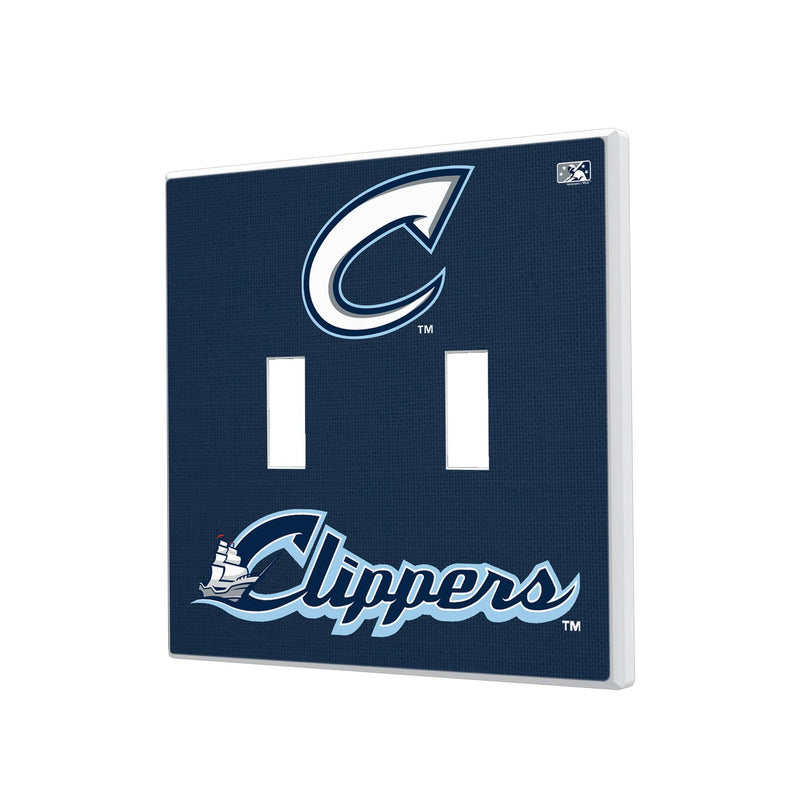 Columbus Clippers Solid Hidden-Screw Light Switch Plate - Double Toggle