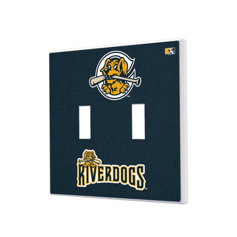 Charleston RiverDogs Solid Hidden-Screw Light Switch Plate - Double Toggle