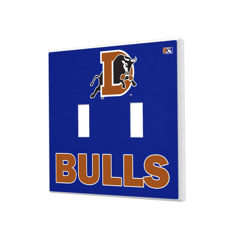 Durham Bulls Solid Hidden-Screw Light Switch Plate - Double Toggle
