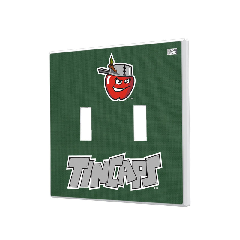 Fort Wayne TinCaps Solid Hidden-Screw Light Switch Plate - Double Toggle