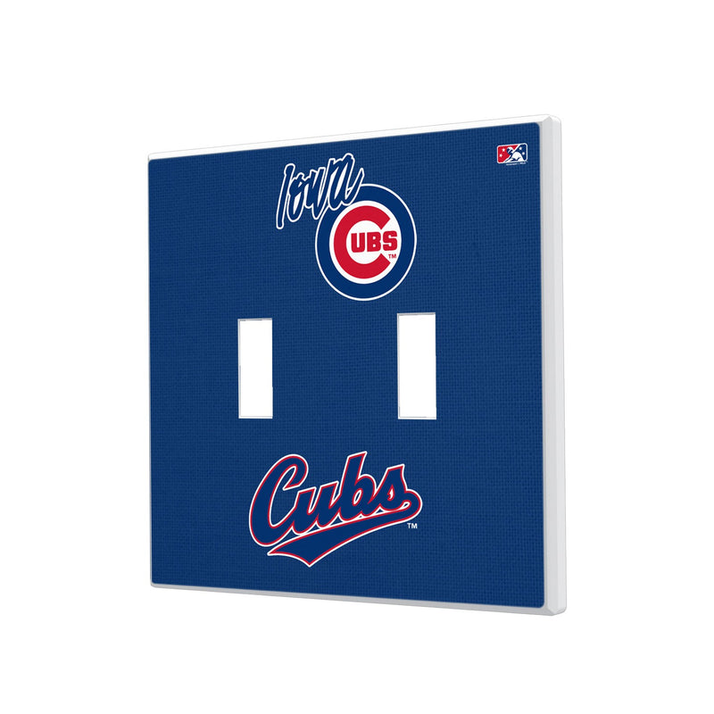 Iowa Cubs Solid Hidden-Screw Light Switch Plate - Double Toggle