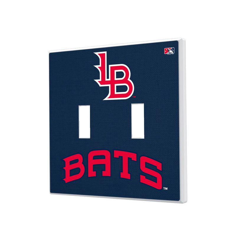Louisville Bats Solid Hidden-Screw Light Switch Plate - Double Toggle