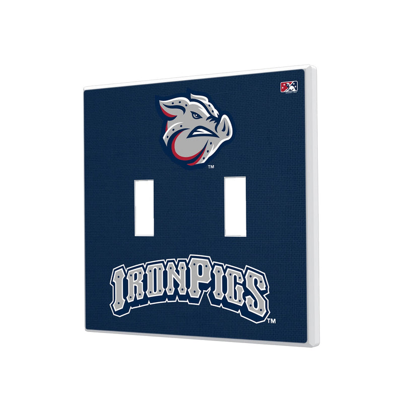 Lehigh Valley IronPigs Solid Hidden-Screw Light Switch Plate - Double Toggle