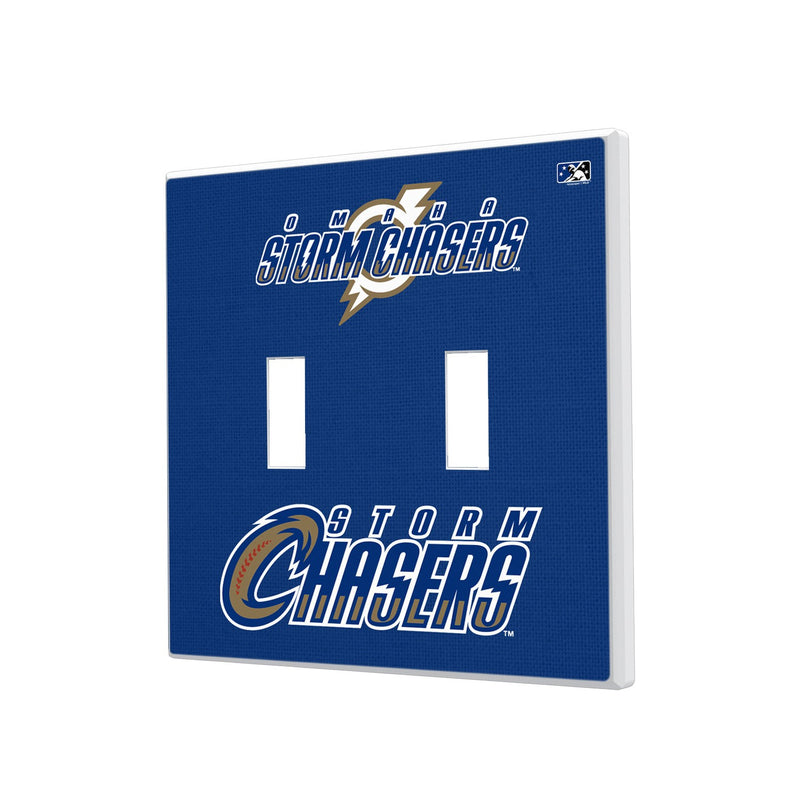 Omaha Storm Chasers Solid Hidden-Screw Light Switch Plate - Double Toggle