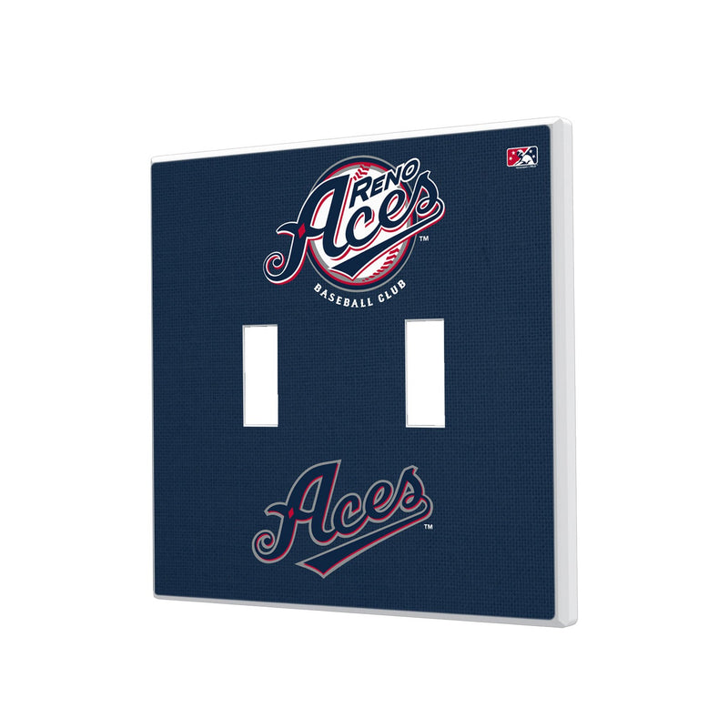 Reno Aces Solid Hidden-Screw Light Switch Plate - Double Toggle