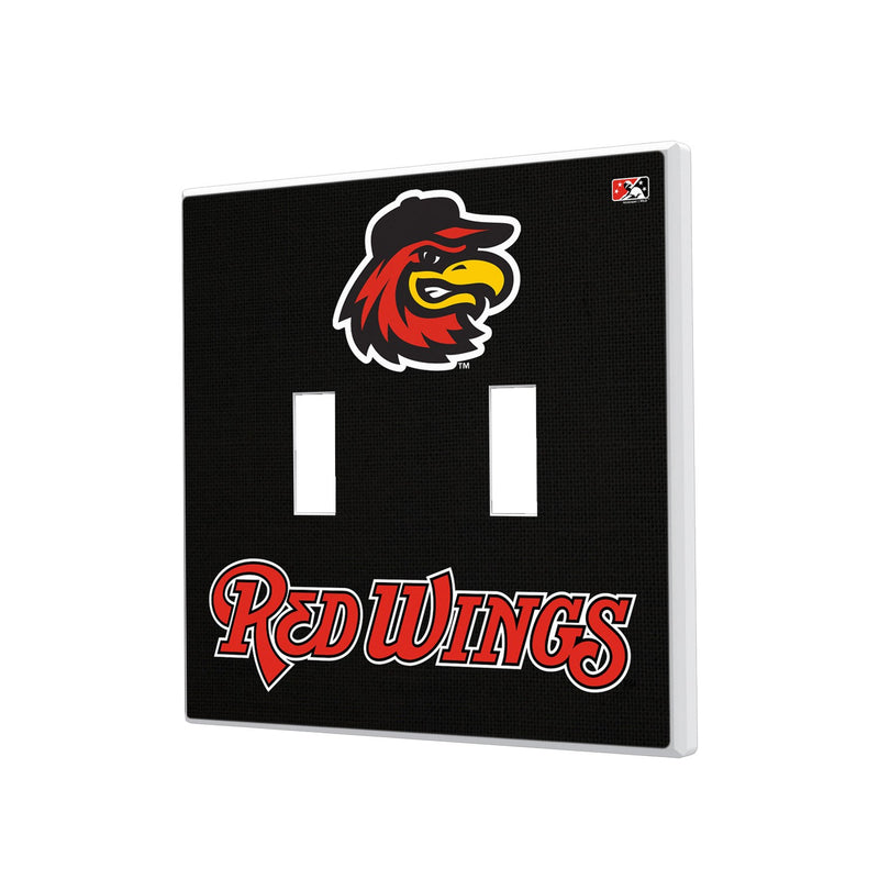 Rochester Red Wings Solid Hidden-Screw Light Switch Plate - Double Toggle