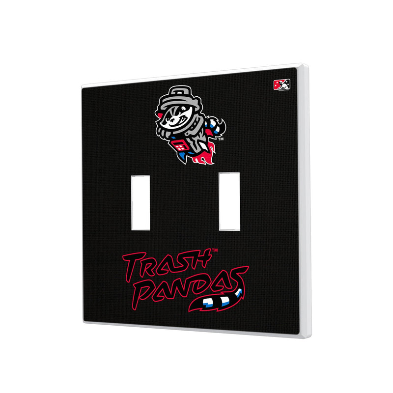 Rocket City Trash Pandas Solid Hidden-Screw Light Switch Plate - Double Toggle