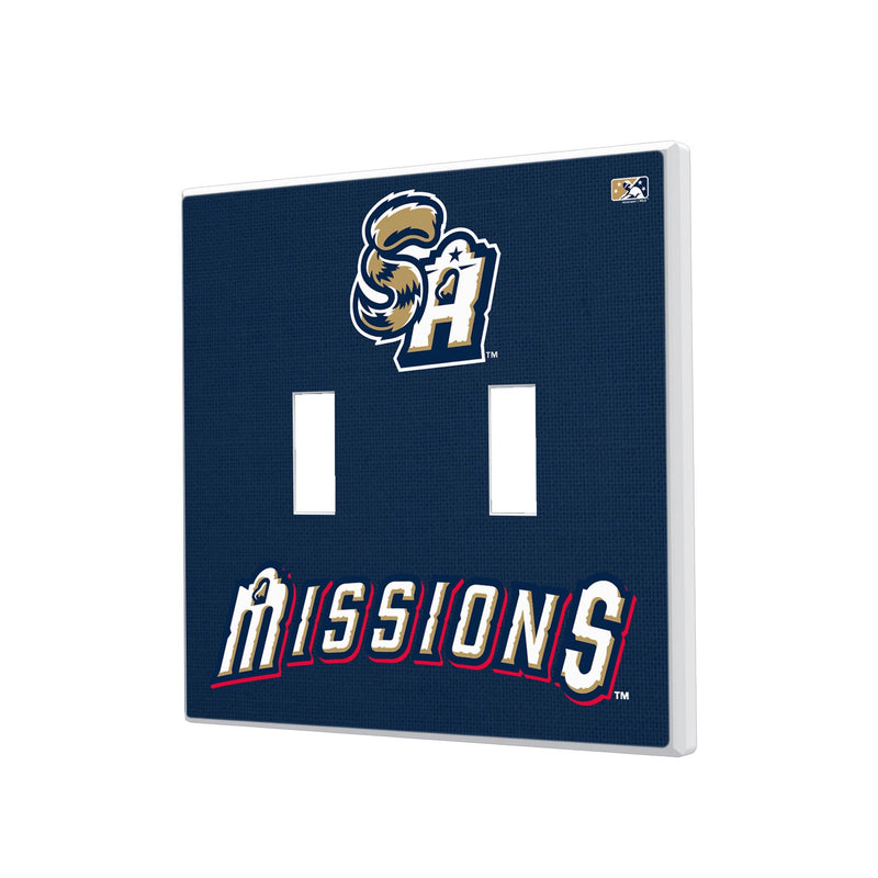 San Antonio Missions Solid Hidden-Screw Light Switch Plate - Double Toggle