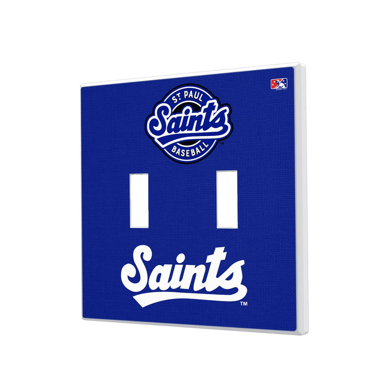 St. Paul Saints Solid Hidden-Screw Light Switch Plate - Double Toggle