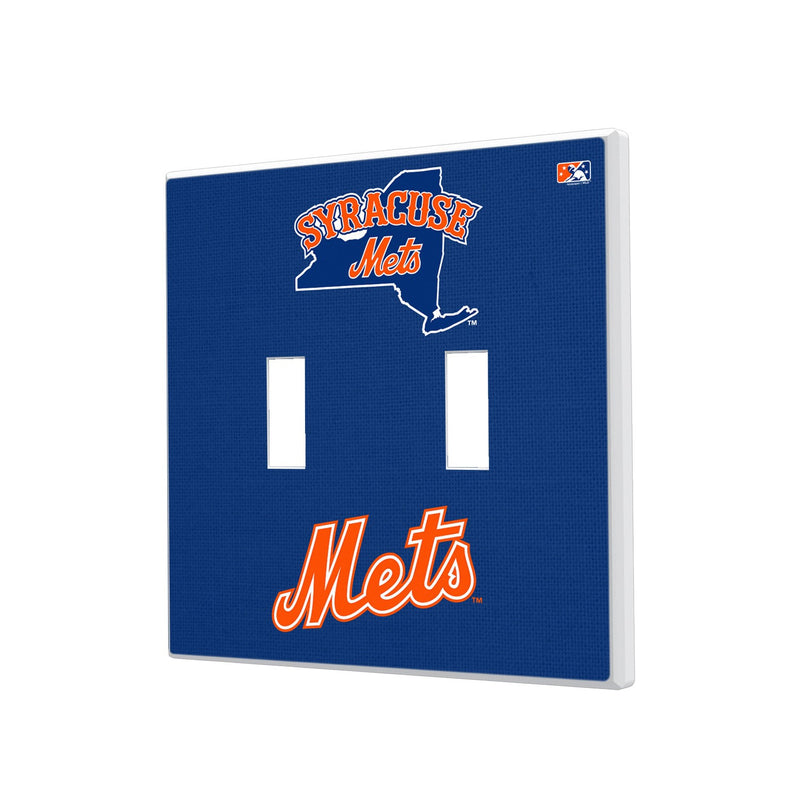 Syracuse Mets Solid Hidden-Screw Light Switch Plate - Double Toggle