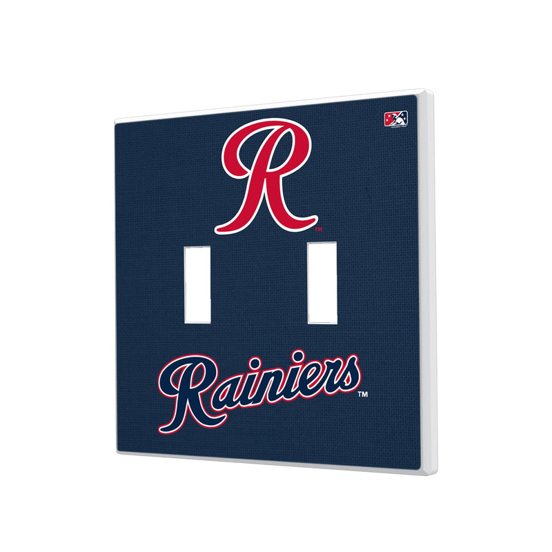 Tacoma Rainiers Solid Hidden-Screw Light Switch Plate - Double Toggle