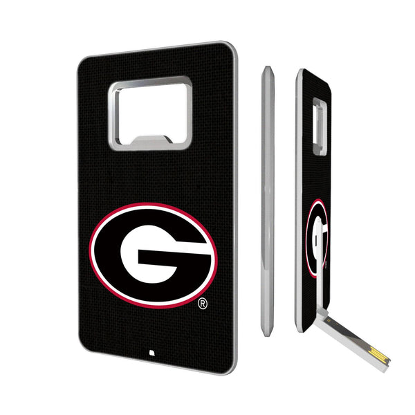 Georgia Bulldogs Solid Credit Card USB Drive with Bottle Opener 32GB