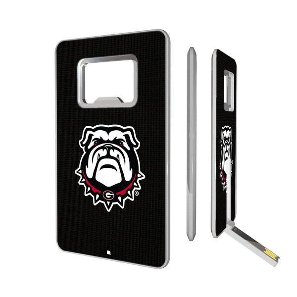 Georgia Bulldogs Solid Credit Card USB Drive with Bottle Opener 32GB