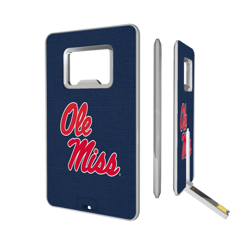 Mississippi Ole Miss Rebels Solid Credit Card USB Drive with Bottle Opener 32GB