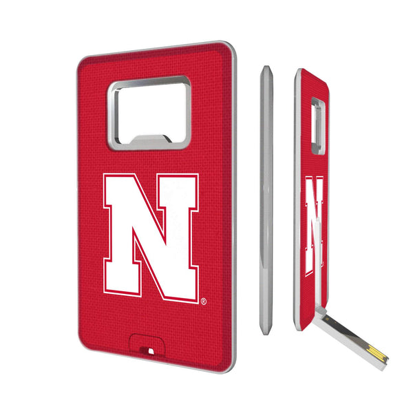 Nebraska Huskers N Solid Credit Card USB Drive with Bottle Opener 32GB