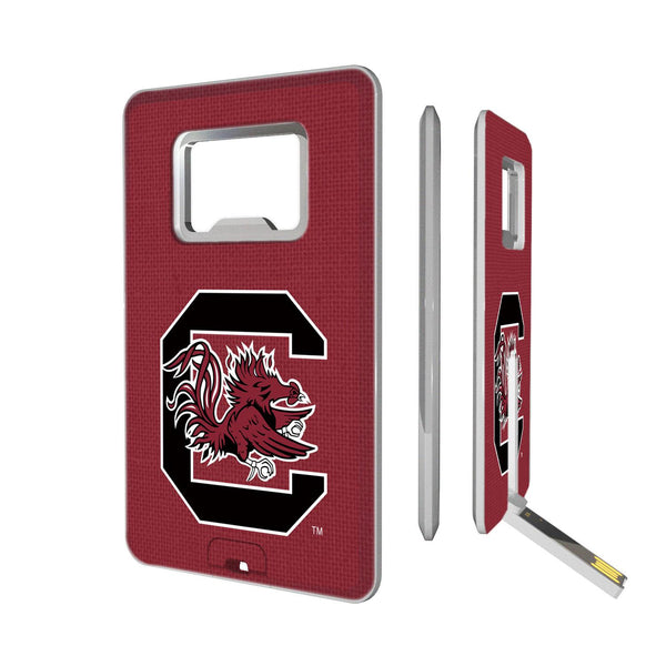 South Carolina Fighting Gamecocks Solid Credit Card USB Drive with Bottle Opener 32GB