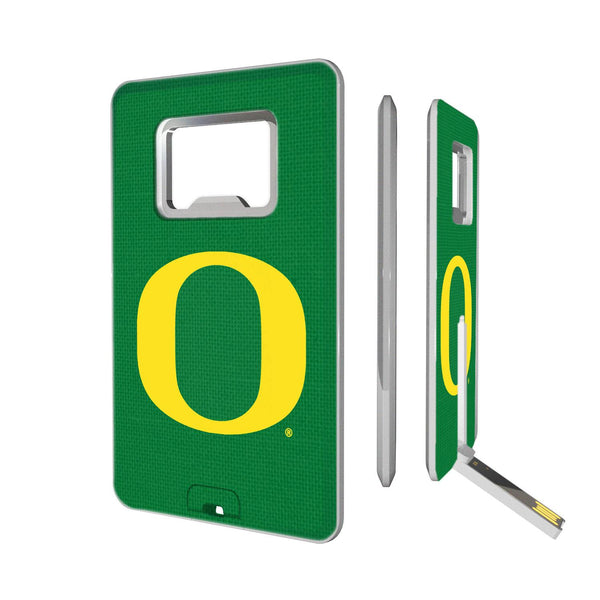 Oregon Ducks Solid Credit Card USB Drive with Bottle Opener 32GB