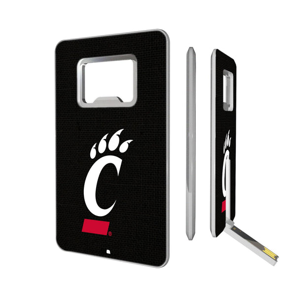 Cincinnati Bearcats Solid Credit Card USB Drive with Bottle Opener 32GB