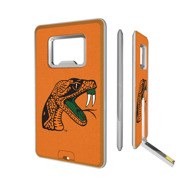 Florida A&M Rattlers Solid Credit Card USB Drive with Bottle Opener 32GB