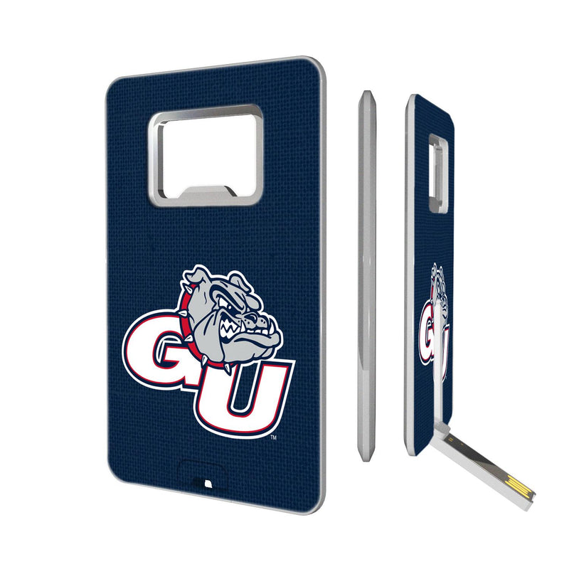 Gonzaga Bulldogs Solid Credit Card USB Drive with Bottle Opener 32GB