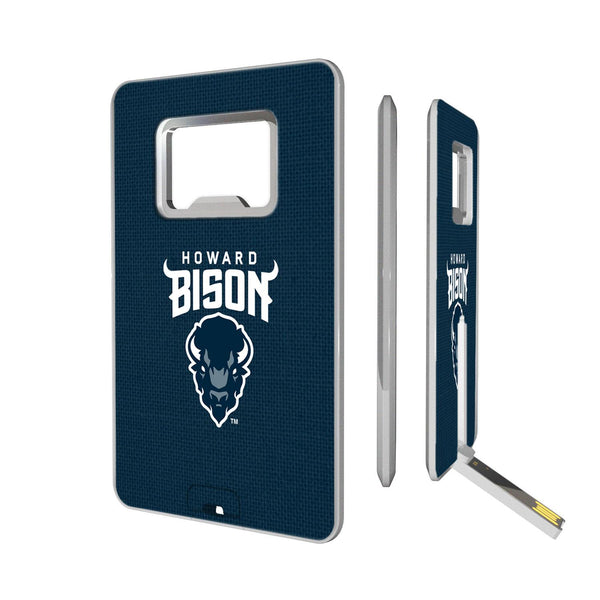 Howard Bison Solid Credit Card USB Drive with Bottle Opener 32GB