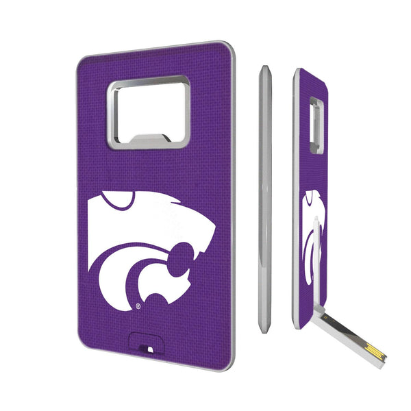 Kansas State Wildcats Solid Credit Card USB Drive with Bottle Opener 32GB