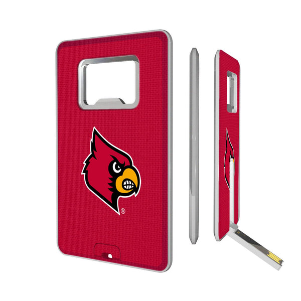 Louisville Cardinals Solid Credit Card USB Drive with Bottle Opener 32GB