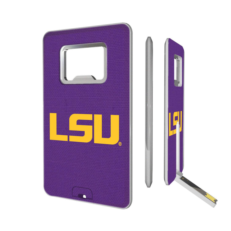 Louisiana State University Tigers Solid Credit Card USB Drive with Bottle Opener 32GB