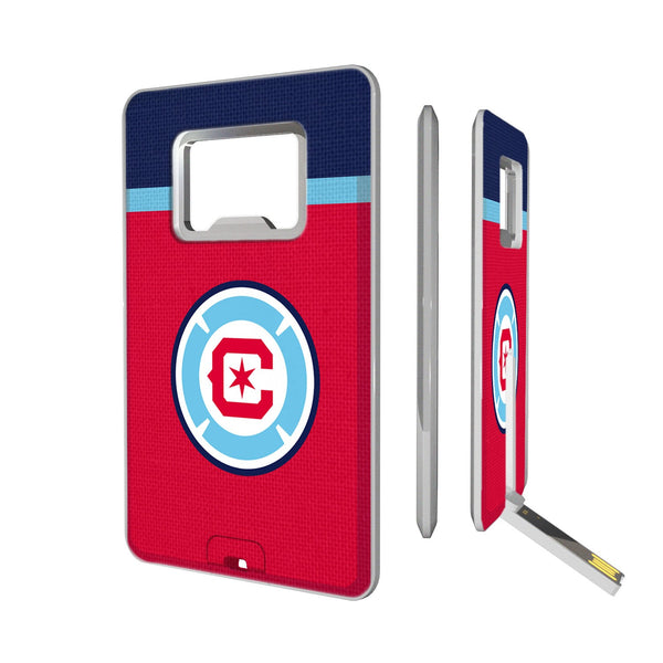 Chicago Fire  Stripe Credit Card USB Drive with Bottle Opener 32GB