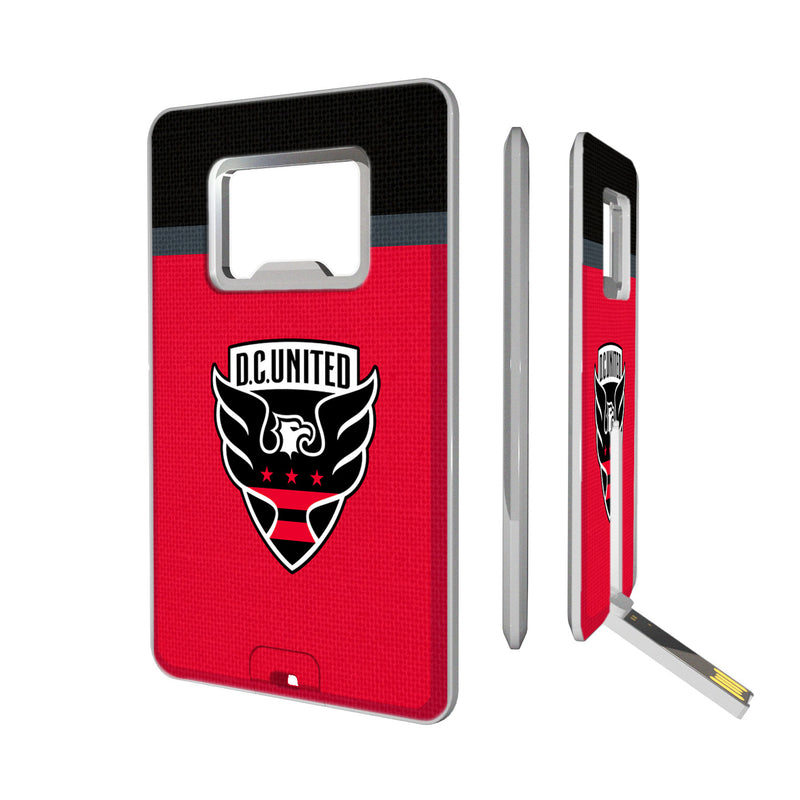 DC United  Stripe Credit Card USB Drive with Bottle Opener 32GB