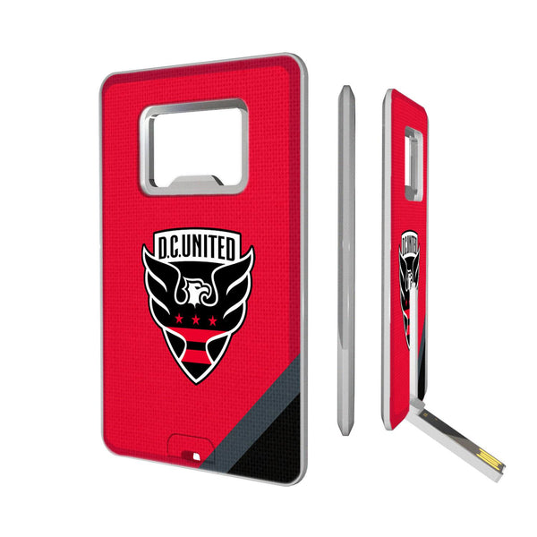 DC United  Diagonal Stripe Credit Card USB Drive with Bottle Opener 32GB