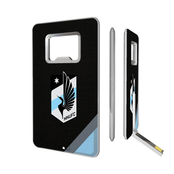 Minnesota United FC   Diagonal Stripe Credit Card USB Drive with Bottle Opener 32GB