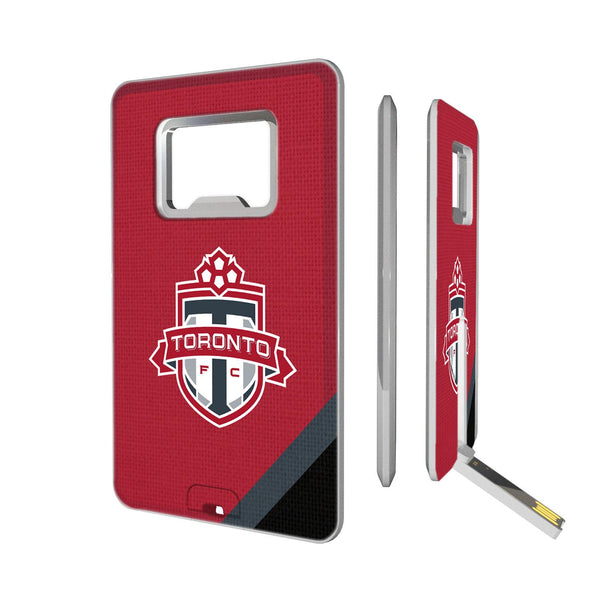 Toronto FC   Diagonal Stripe Credit Card USB Drive with Bottle Opener 32GB