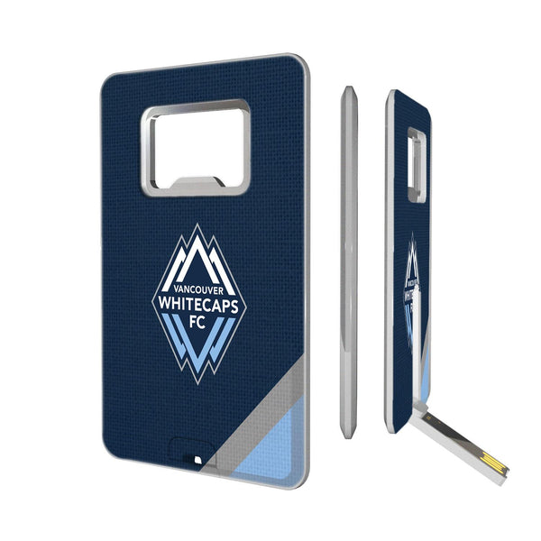 Vancouver Whitecaps   Diagonal Stripe Credit Card USB Drive with Bottle Opener 32GB
