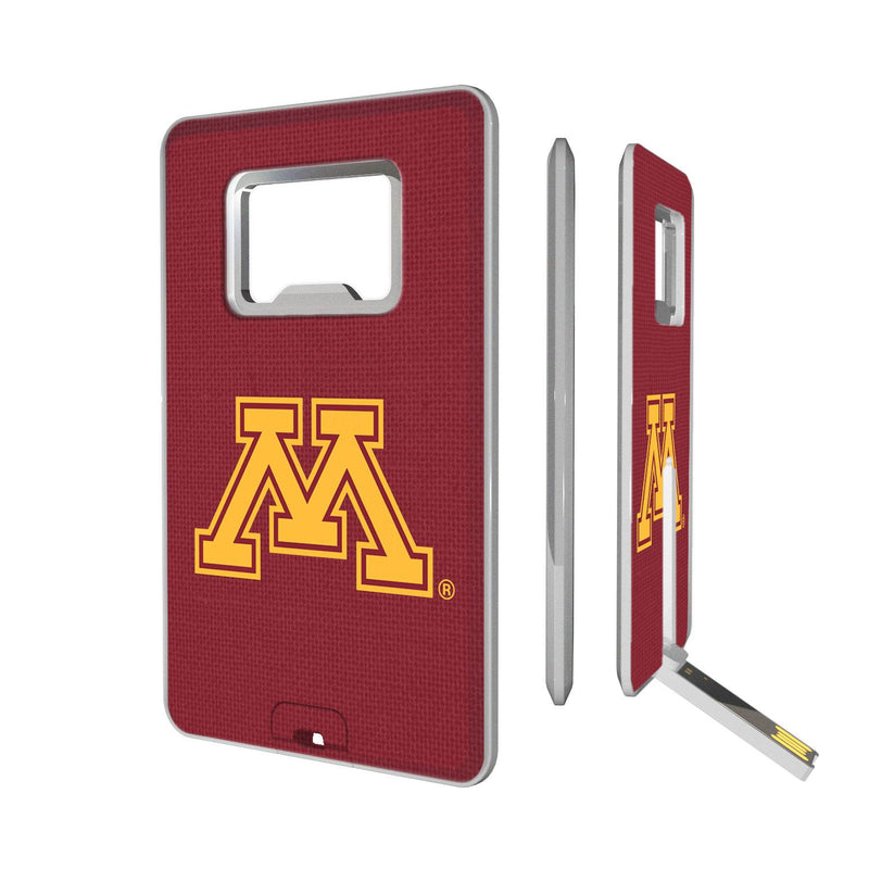 Minnesota Golden Gophers Solid Credit Card USB Drive with Bottle Opener 32GB