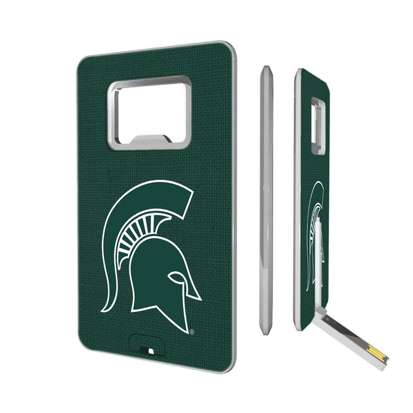 Michigan State Spartans Solid Credit Card USB Drive with Bottle Opener 32GB