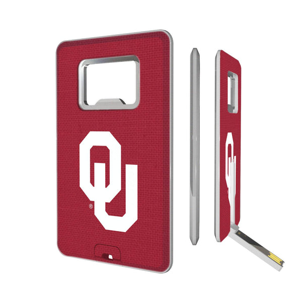 Oklahoma Sooners Solid Credit Card USB Drive with Bottle Opener 32GB
