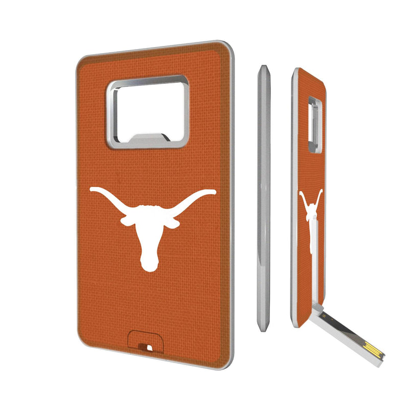 Texas Longhorns Solid Credit Card USB Drive with Bottle Opener 32GB