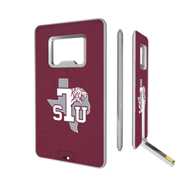 Texas Southern Tigers Solid Credit Card USB Drive with Bottle Opener 32GB