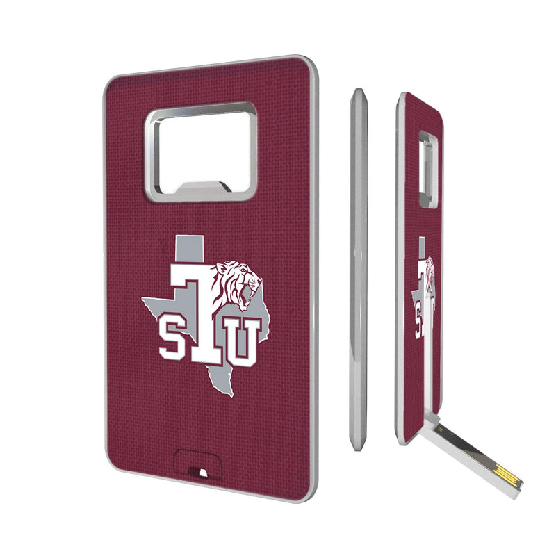 Texas Southern Tigers Solid Credit Card USB Drive with Bottle Opener 32GB