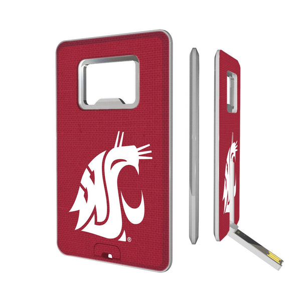 Washington State Cougars Solid Credit Card USB Drive with Bottle Opener 32GB