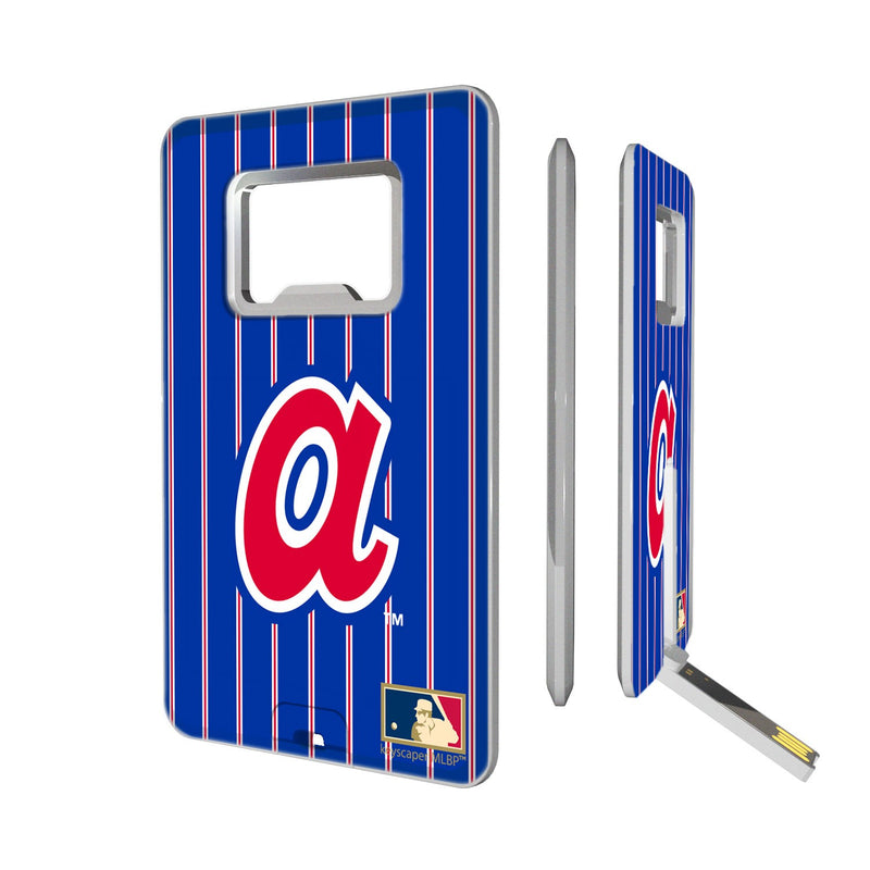 Atlanta Braves 1972-1980 - Cooperstown Collection Pinstripe Credit Card USB Drive with Bottle Opener 32GB