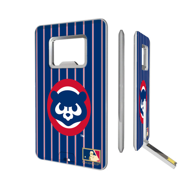 Chicago Cubs Home 1979-1998 - Cooperstown Collection Pinstripe Credit Card USB Drive with Bottle Opener 16GB