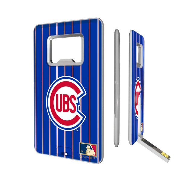 Chicago Cubs 1948-1956 - Cooperstown Collection Pinstripe Credit Card USB Drive with Bottle Opener 16GB