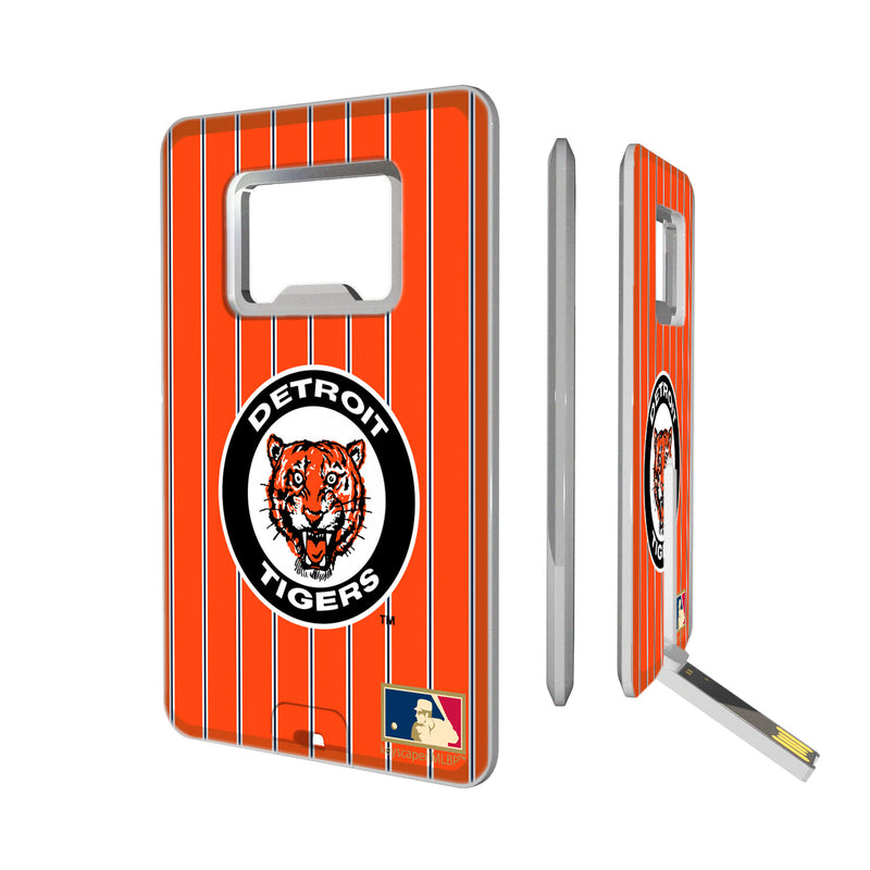 Detroit Tigers 1961-1963 - Cooperstown Collection Pinstripe Credit Card USB Drive with Bottle Opener 16GB