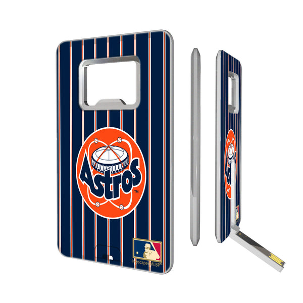 Houston Astros 1977-1998 - Cooperstown Collection Pinstripe Credit Card USB Drive with Bottle Opener 16GB