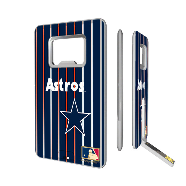 Houston Astros 1975-1981 - Cooperstown Collection Pinstripe Credit Card USB Drive with Bottle Opener 16GB